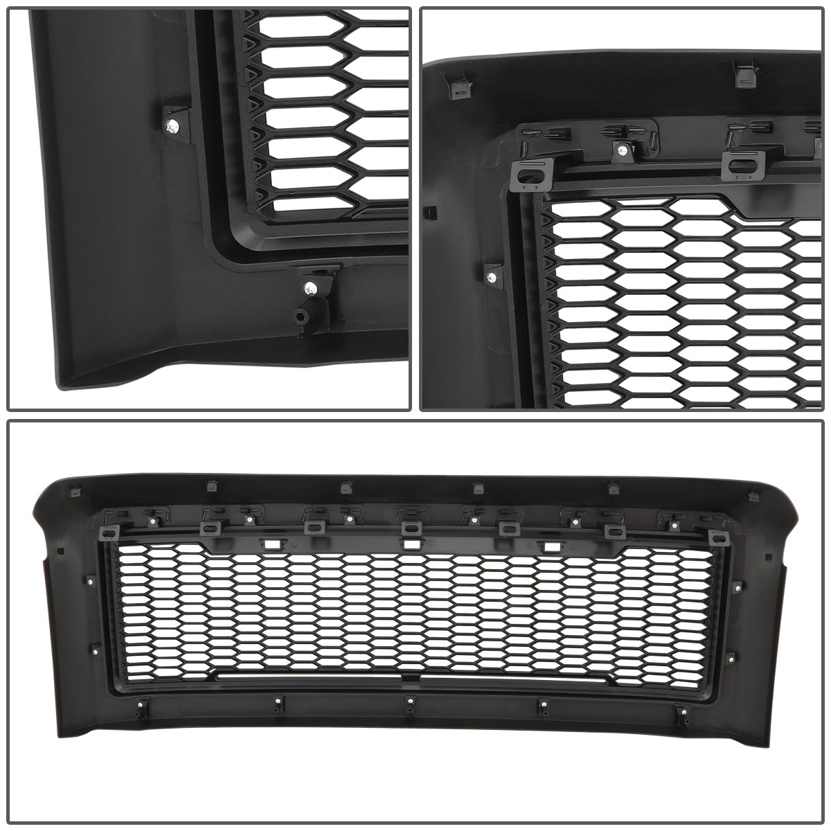 PARRILLA GRILLE - 08-10 FORD F-250, F-350 - HONEYCOMB MESH - W/ LED LIGHTS - MATTE BLACK