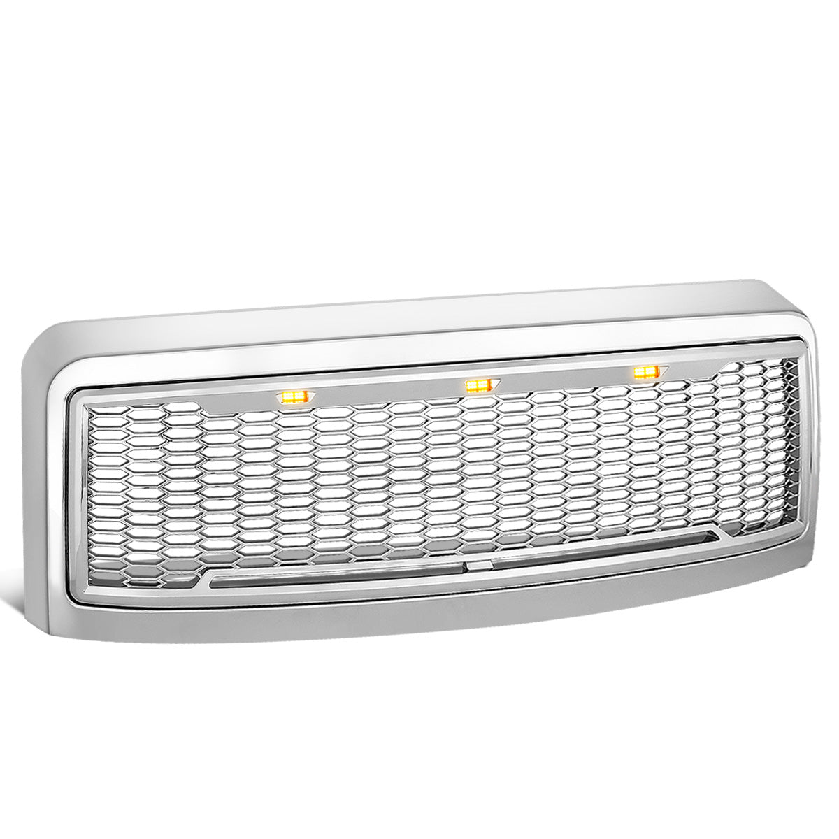 PARRILLA GRILLE - 08-10 FORD F-250, F-350 - HONEYCOMB MESH - W/ LED LIGHTS - CHROME
