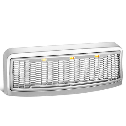 PARRILLA GRILLE - 08-10 FORD F-250, F-350 - HONEYCOMB MESH - W/ LED LIGHTS - CHROME