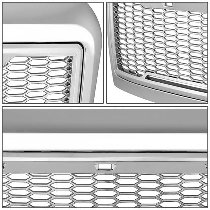 PARRILLA GRILLE - 08-10 FORD F-250, F-350 - HONEYCOMB MESH - W/ LED LIGHTS - CHROME