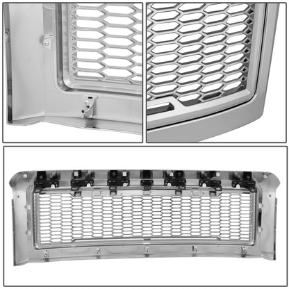 PARRILLA GRILLE - 08-10 FORD F-250, F-350 - HONEYCOMB MESH - W/ LED LIGHTS - CHROME