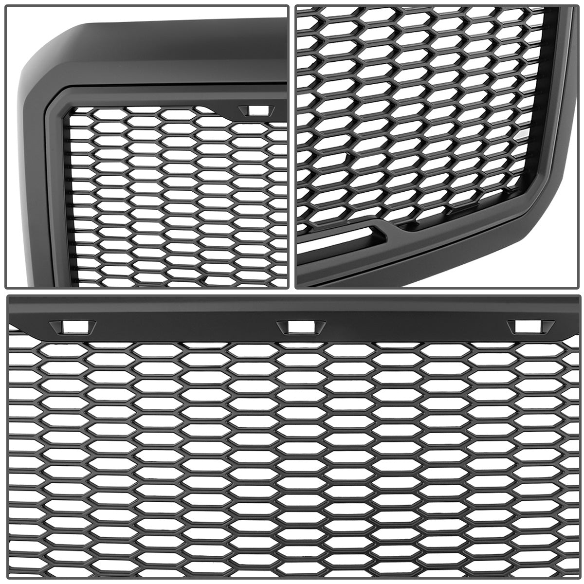 PARRILLA GRILLE - 11-16 FORD F-250, F-350, F-450, F-550 - HONEYCOMB MESH - W/ LED LIGHTS - MATTE BLACK