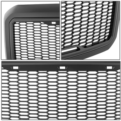 PARRILLA GRILLE - 11-16 FORD F-250, F-350, F-450, F-550 - HONEYCOMB MESH - W/ LED LIGHTS - MATTE BLACK