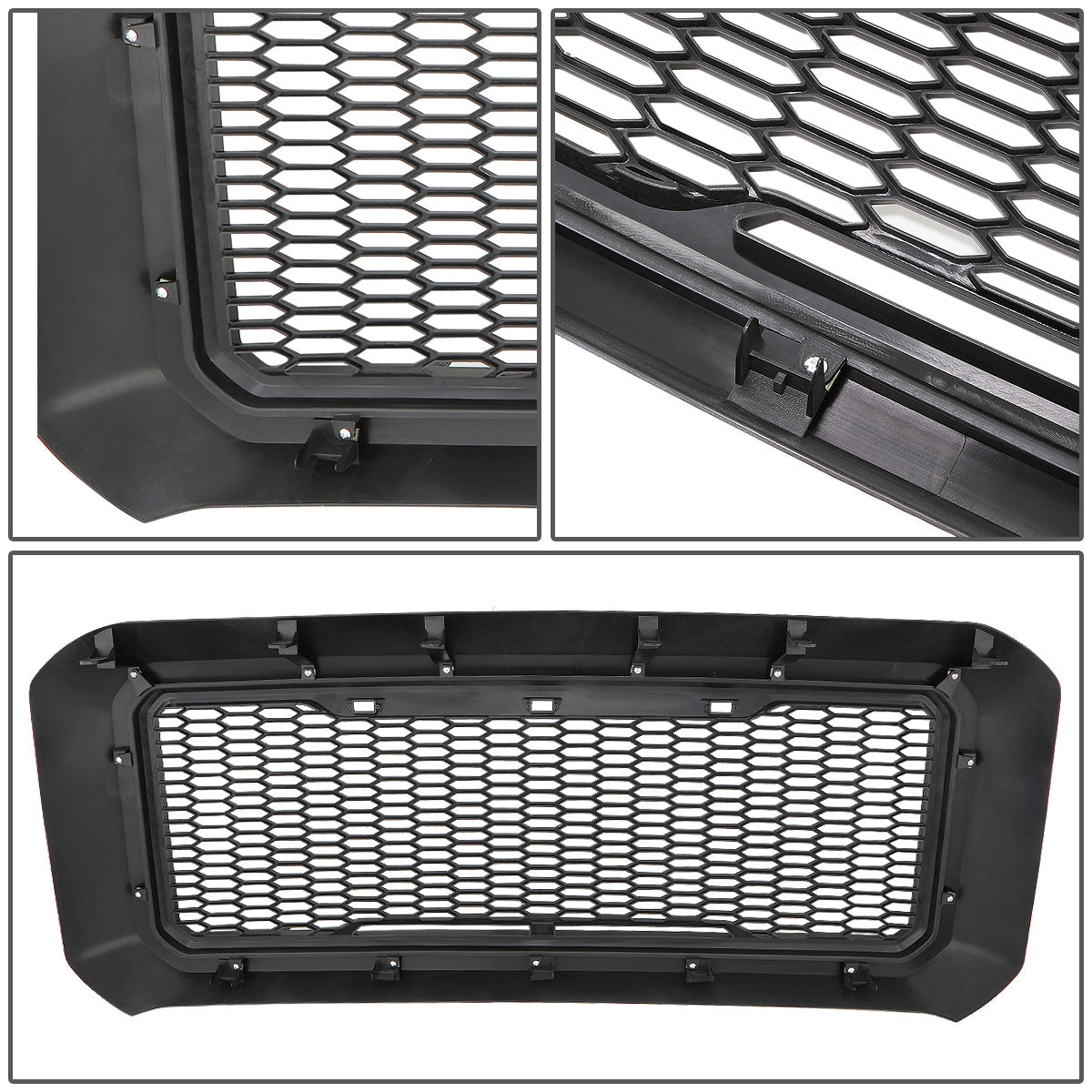PARRILLA GRILLE - 11-16 FORD F-250, F-350, F-450, F-550 - HONEYCOMB MESH - W/ LED LIGHTS - MATTE BLACK