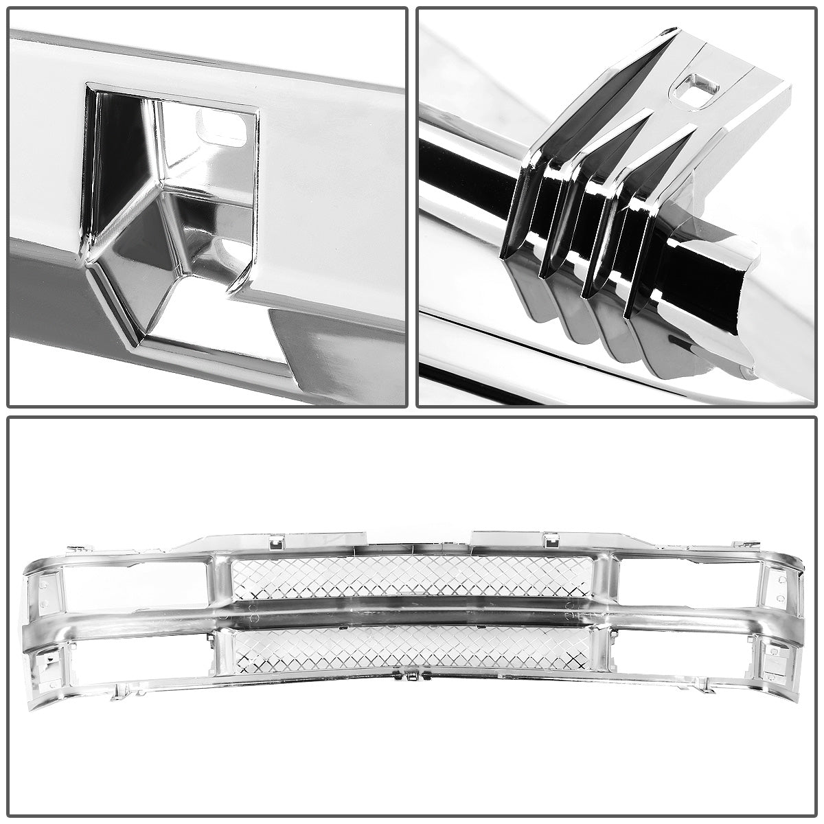 PARRILLA GRILLE - 94 CHEVY BLAZER / 94-99 CHEVY C1500, C2500, K1500, K2500 SUBURBAN / 94-00 CHEVY C2500, C3500, K2500, K3500 / 95-00 CHEVY TAHOE - DIAMOND MESH - CHROME