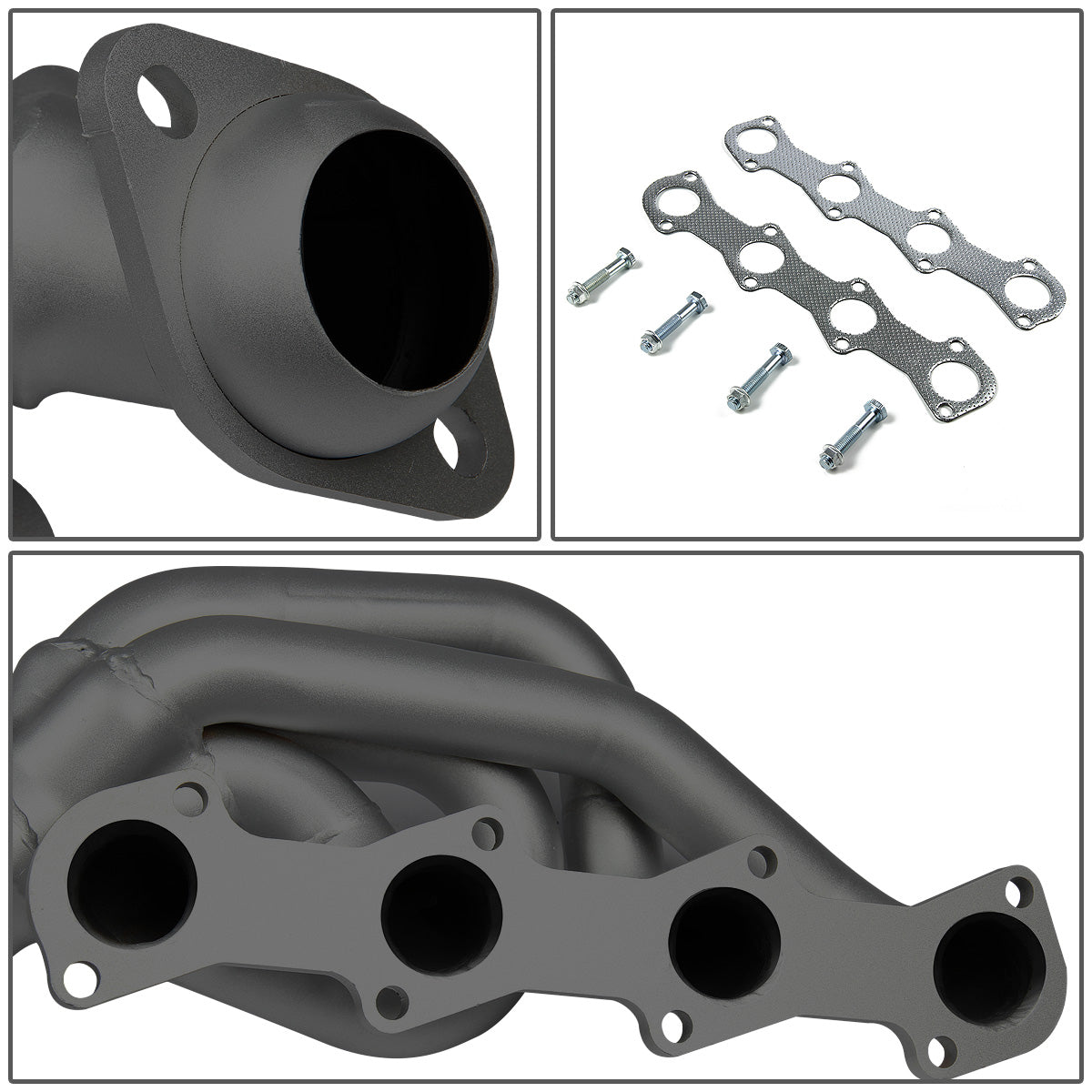 HEADERS BLACK - 04-08 FORD F-150 F150 XL/XLT/STX 4.6L V8 PICKUP