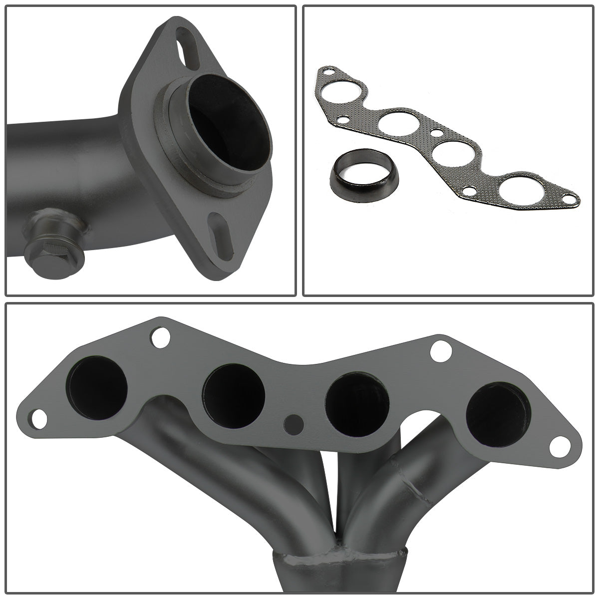HEADERS BLACK - 01-05 HONDA CIVIC DX/LX D17A1 1.7L