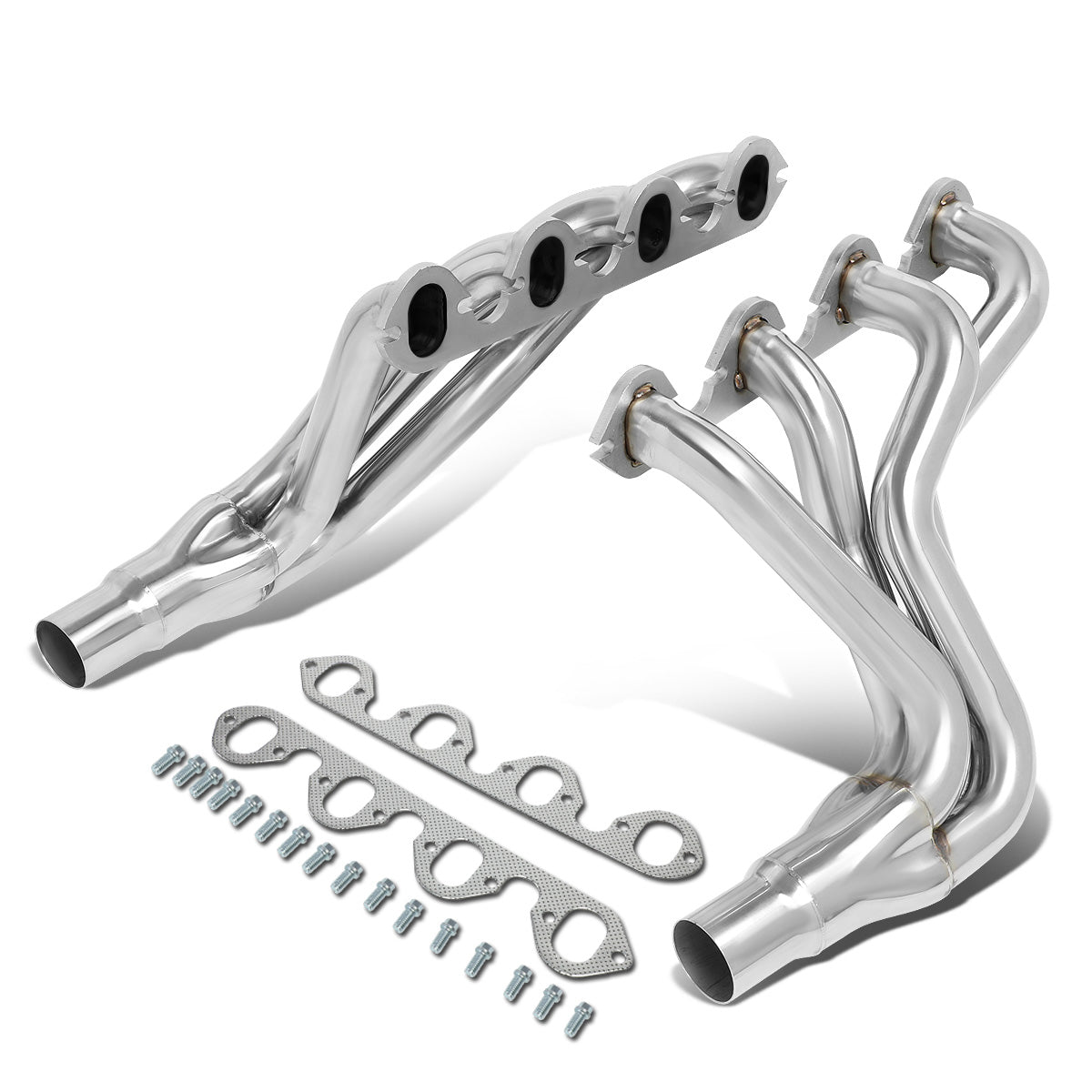 HEADERS STAINLESS STEEL - 75-79 FORD F-100 F-150 F-250 F-350 WITH 7.5 V8 - MODIFICATION TO STOCK EXHAUST REQUIRED TO RETAIN STOCK CATALYTIC CONVERTER - LONG TUBE