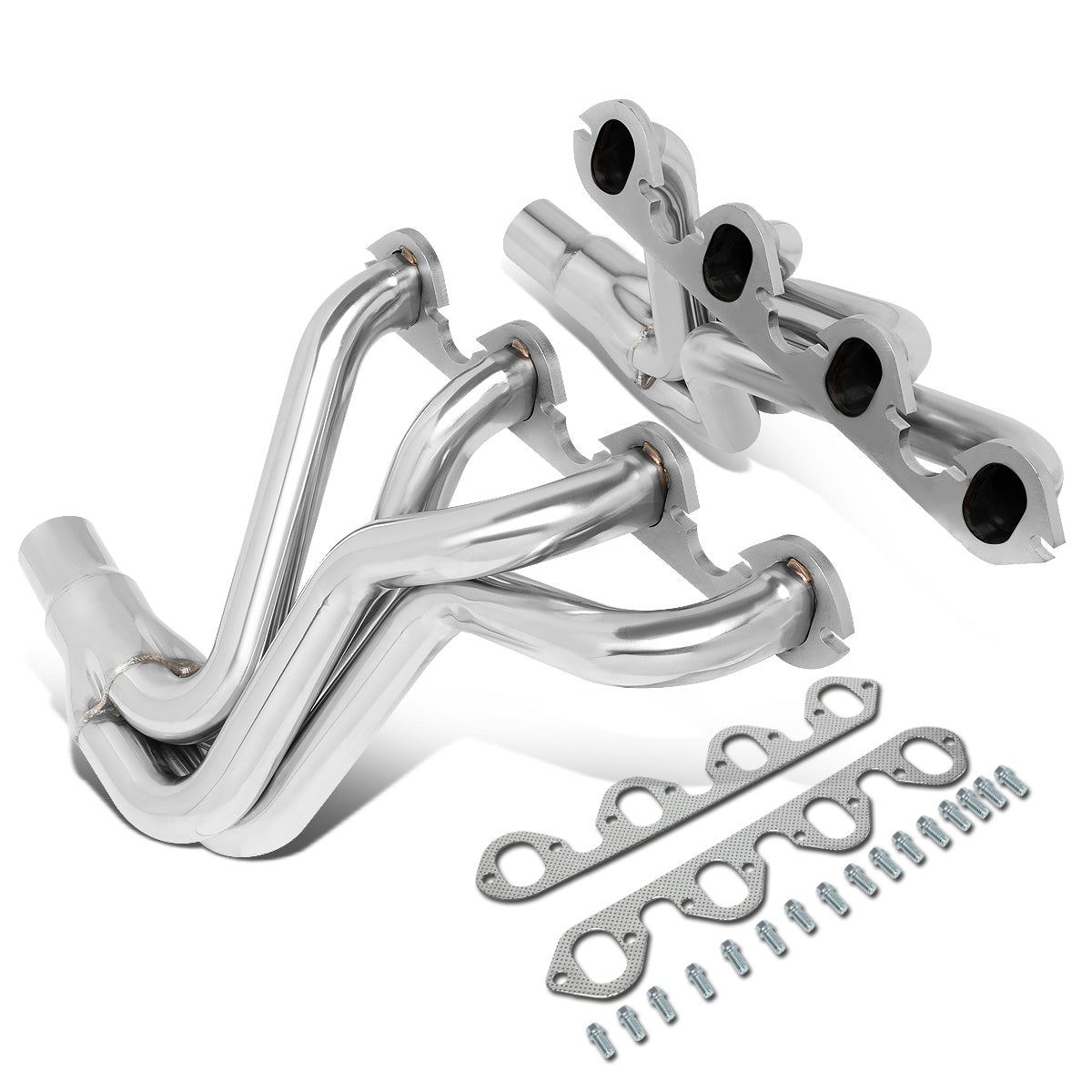 HEADERS STAINLESS STEEL - 75-79 FORD F-100 F-150 F-250 F-350 WITH 7.5 V8 - MODIFICATION TO STOCK EXHAUST REQUIRED TO RETAIN STOCK CATALYTIC CONVERTER - LONG TUBE