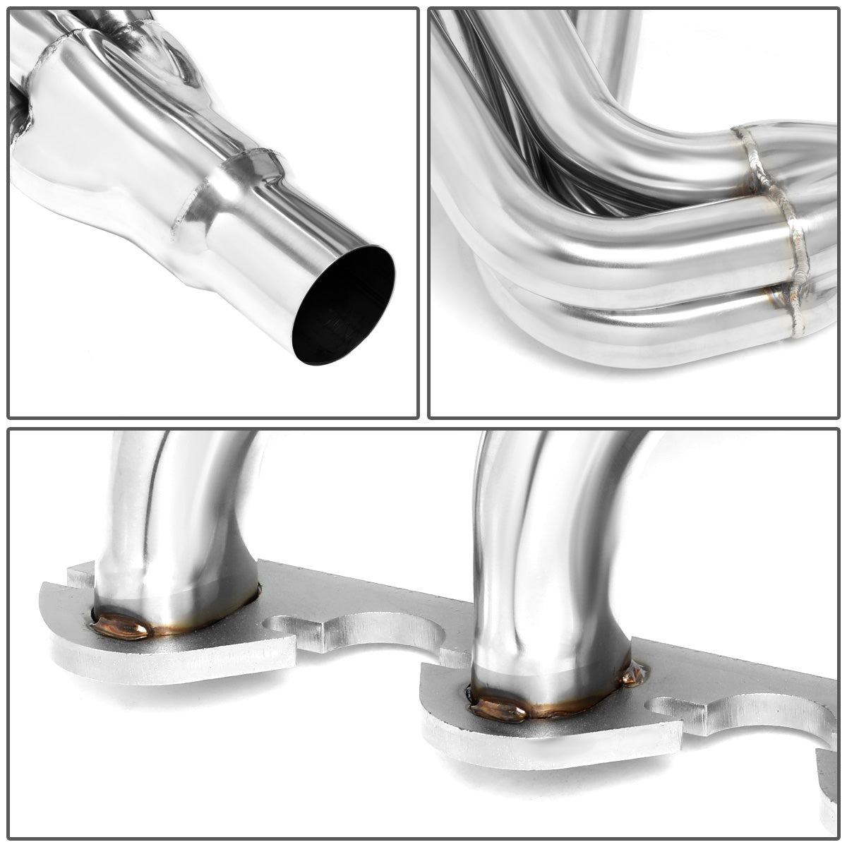 HEADERS STAINLESS STEEL - 75-79 FORD F-100 F-150 F-250 F-350 WITH 7.5 V8 - MODIFICATION TO STOCK EXHAUST REQUIRED TO RETAIN STOCK CATALYTIC CONVERTER - LONG TUBE