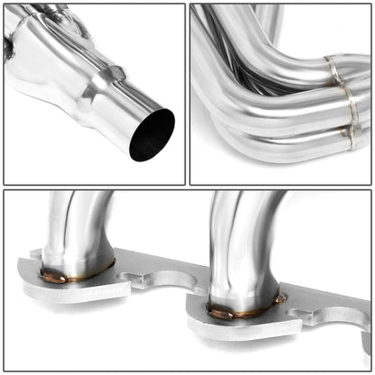 HEADERS STAINLESS STEEL - 75-79 FORD F-100 F-150 F-250 F-350 WITH 7.5 V8 - MODIFICATION TO STOCK EXHAUST REQUIRED TO RETAIN STOCK CATALYTIC CONVERTER - LONG TUBE