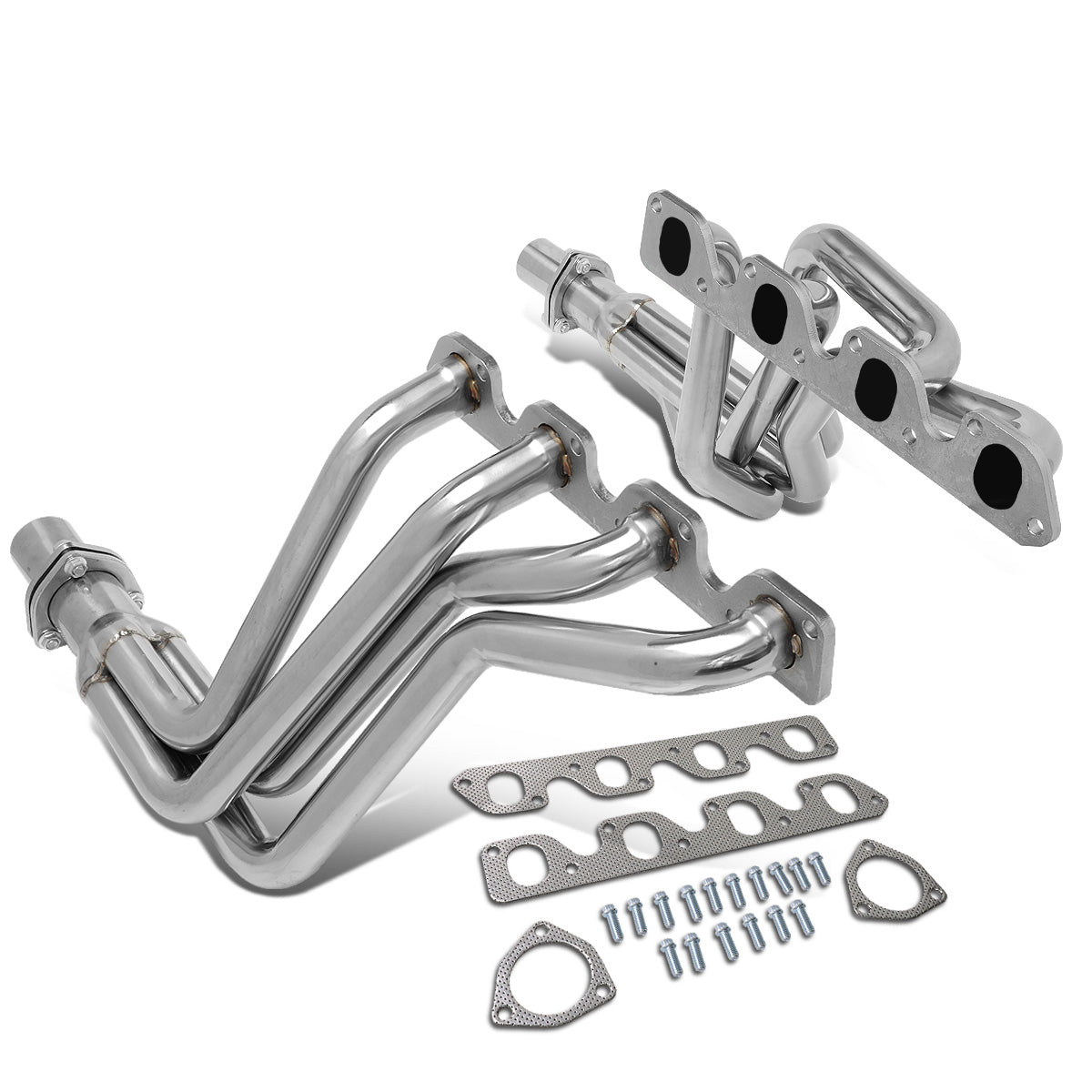HEADERS STAINLESS STEEL - 80-82 FORD F-150 F-250 , F-350 5.8L 6.6L V8 - MUST MODIFY STOCK EXHAUST TO RETAIN CATALYTIC CONVERTERS. - WILL NOT FIT TRUCKS WITH POWER TAKE OFF - LONG TUBE