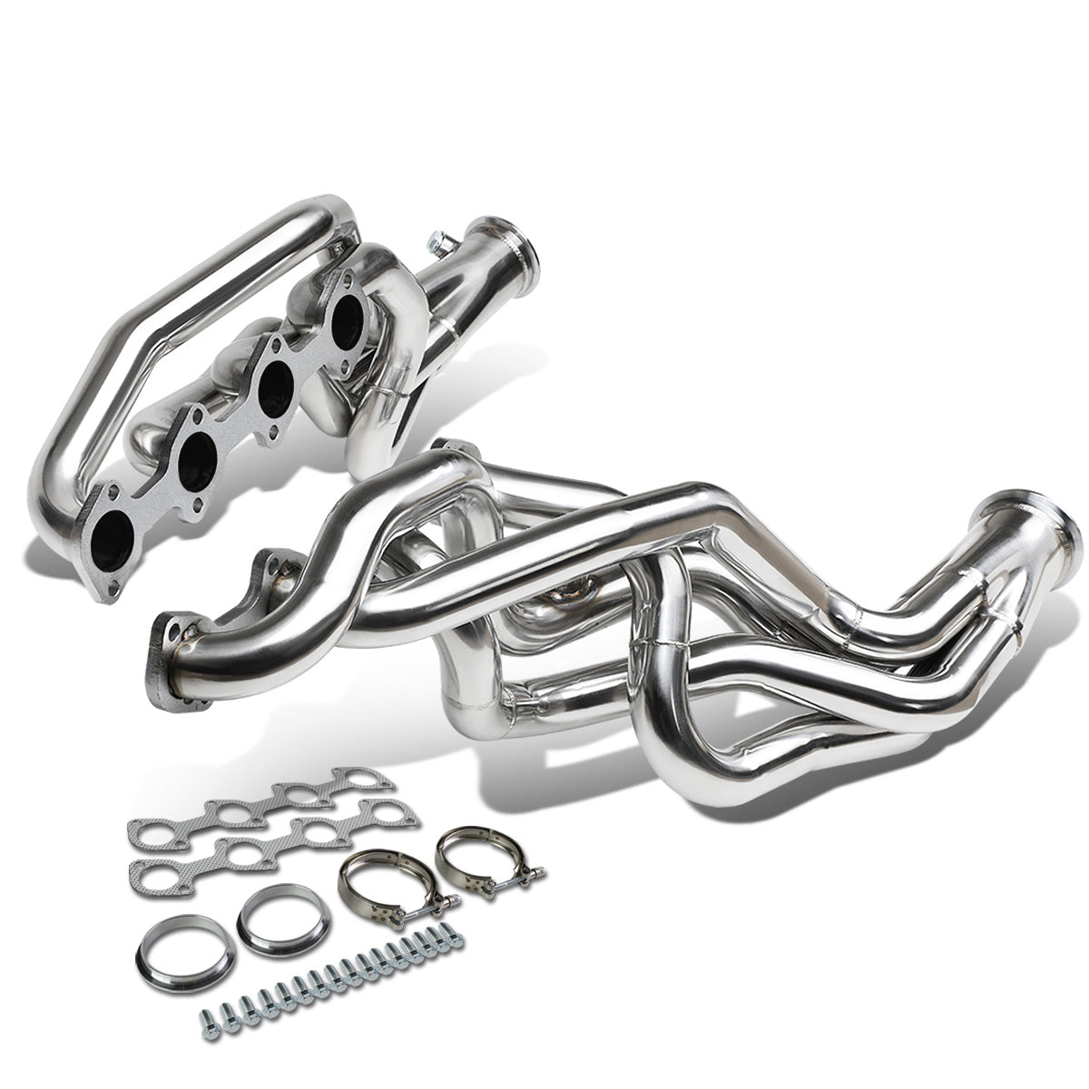 HEADERS STAINLESS STEEL - 96-04 FORD MUSTANG GT 4.6L V8 - LONG TUBE - CLAMP ON