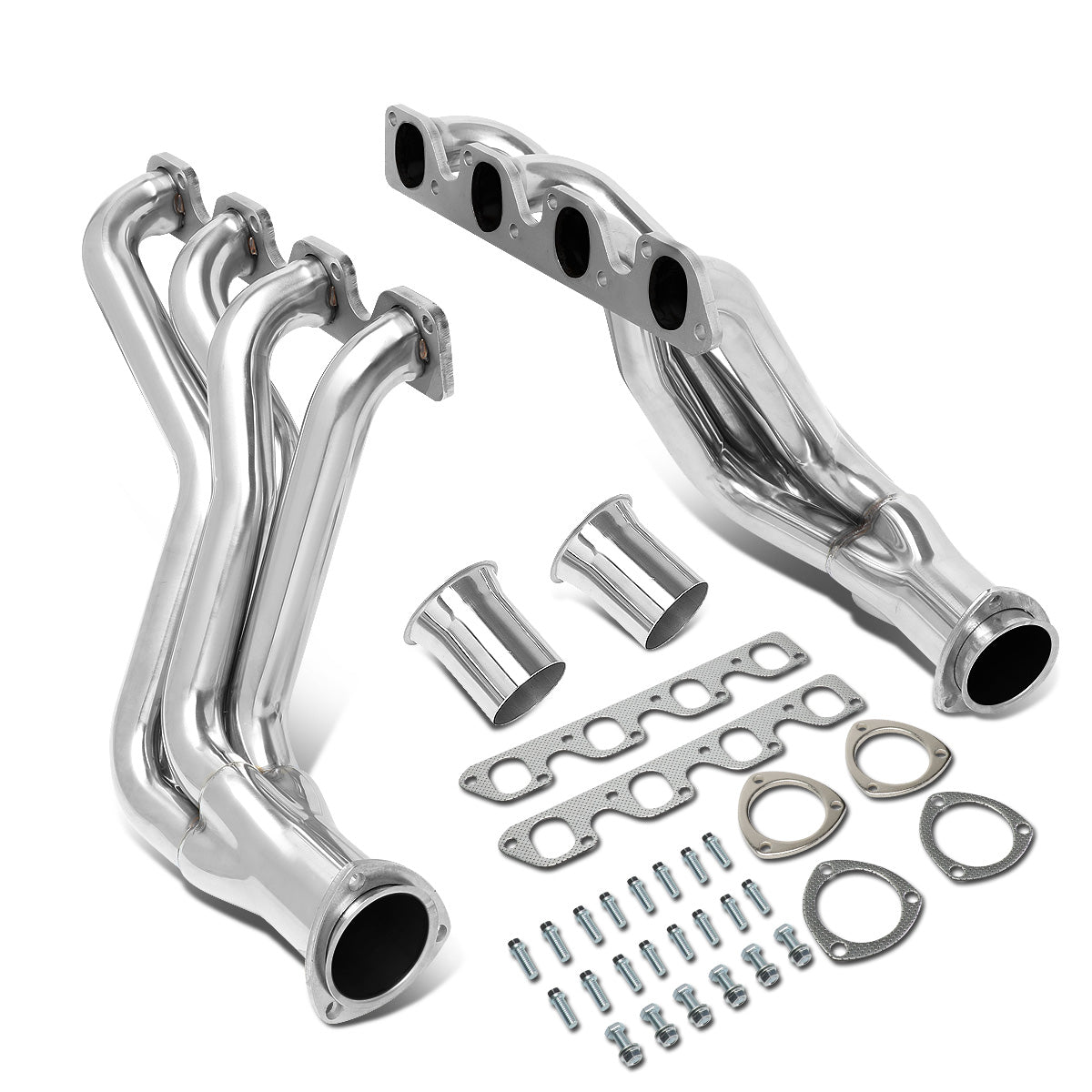 HEADERS STAINLESS STEEL - 77-79 FORD F-100 F-150 F-250 WITH 5.8 6.6 V8 - MODIFICATION TO STOCK EXHAUST REQUIRED TO RETAIN STOCK CATALYTIC CONVERTER - LONG TUBE