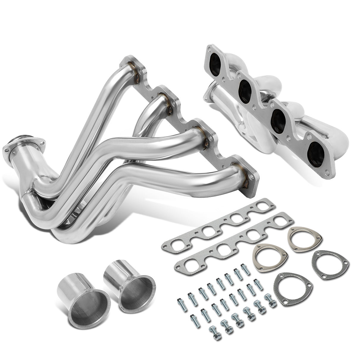 HEADERS STAINLESS STEEL - 77-79 FORD F-100 F-150 F-250 WITH 5.8 6.6 V8 - MODIFICATION TO STOCK EXHAUST REQUIRED TO RETAIN STOCK CATALYTIC CONVERTER - LONG TUBE