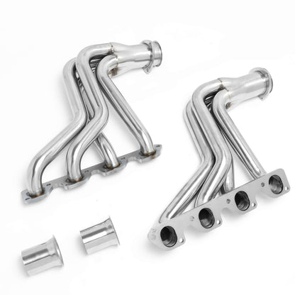 HEADERS STAINLESS STEEL - 77-79 FORD F-100 F-150 F-250 WITH 5.8 6.6 V8 - MODIFICATION TO STOCK EXHAUST REQUIRED TO RETAIN STOCK CATALYTIC CONVERTER - LONG TUBE