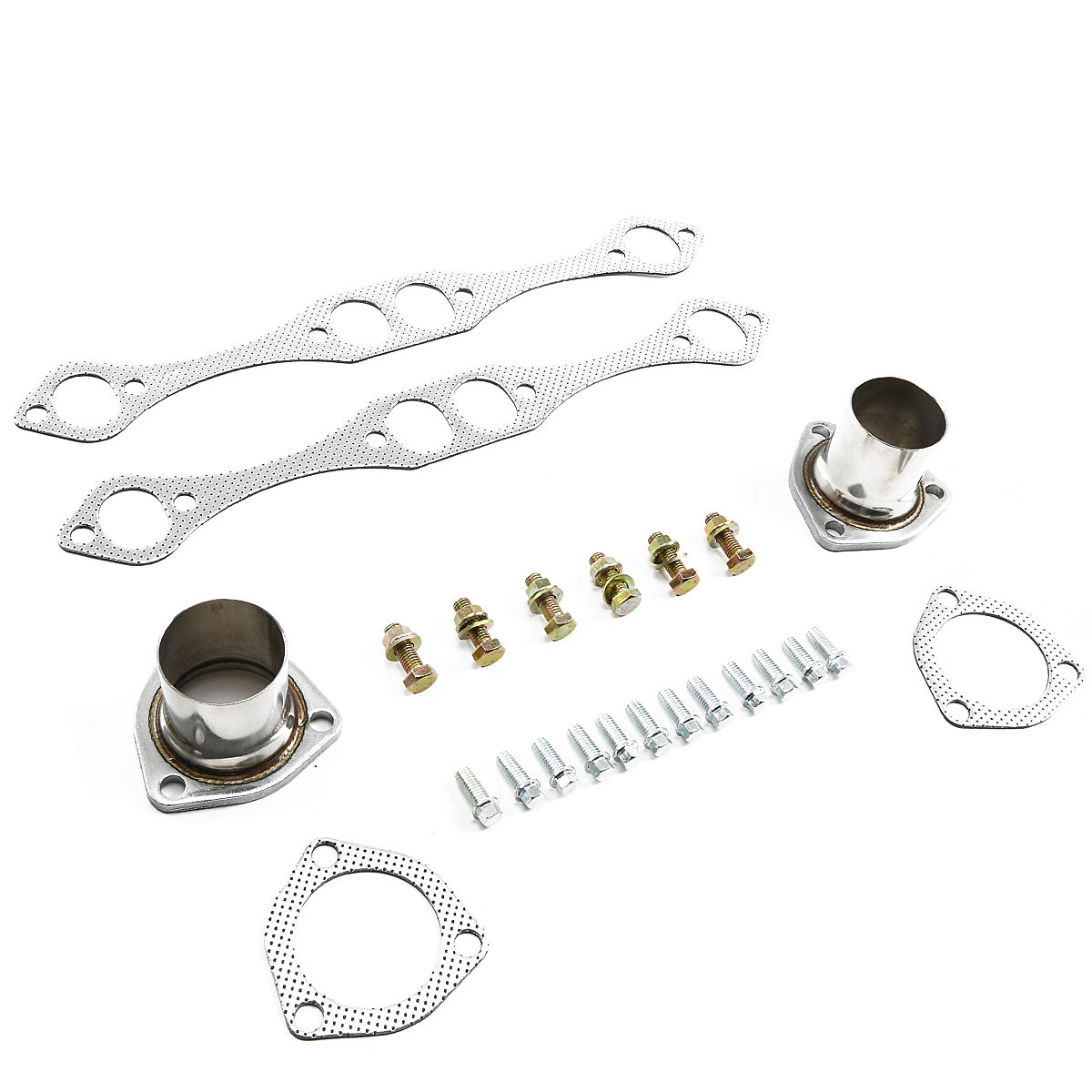 HEADERS STAINLESS STEEL - 35-48 CHEVY SMALL BLOCK FAT FENDERWELL STREET ROD 265-400 CU. IN. V8 - PLAIN