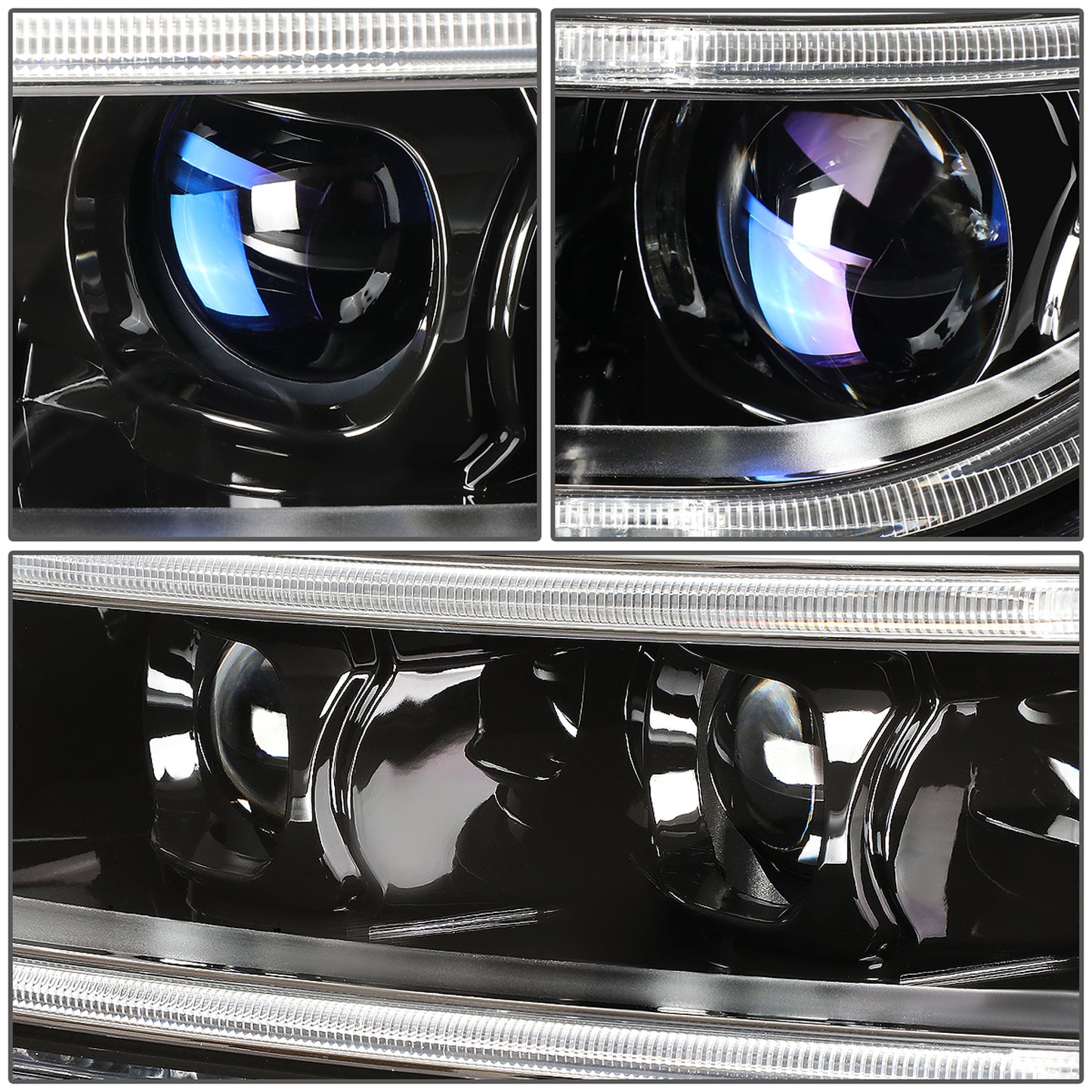 FAROS 16-19 CHEVY CRUZE - 3D - HALO PROJECTOR - LED - H7 LOW BEAM / HIGH BEAM - BLACK HOUSING / CLEAR LENS