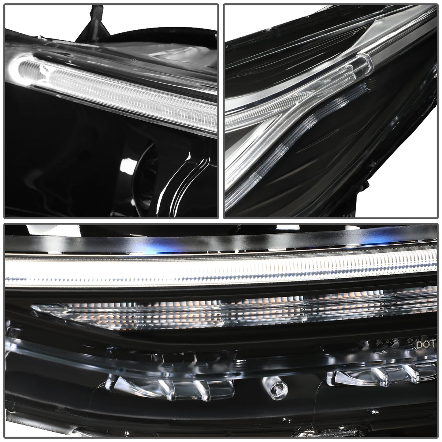 FAROS 16-19 CHEVY CRUZE - 3D - HALO PROJECTOR - LED - H7 LOW BEAM / HIGH BEAM - BLACK HOUSING / CLEAR LENS