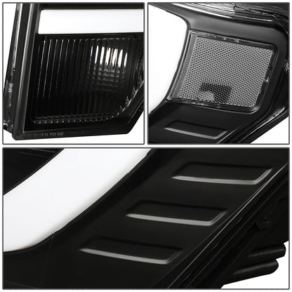 FAROS 09-14 FORD F-150 - FITS HALOGEN HEADLIGHT MODELS ONLY - 3D - LED - PROJECTOR - BLACK HOUSING / CLEAR CORNER - H7 LOW / HIGH BEAM / 3157A SIGNAL 194 MARKER