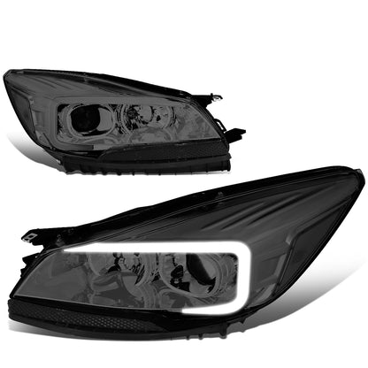 FAROS 13-16 FORD ESCAPE - 3D - LED DRL - PROJECTOR - SMOKE HOUSING / CLEAR CORNER - H1 LOW BEAM / H8 HIGH BEAM / 168 MARKER BULB