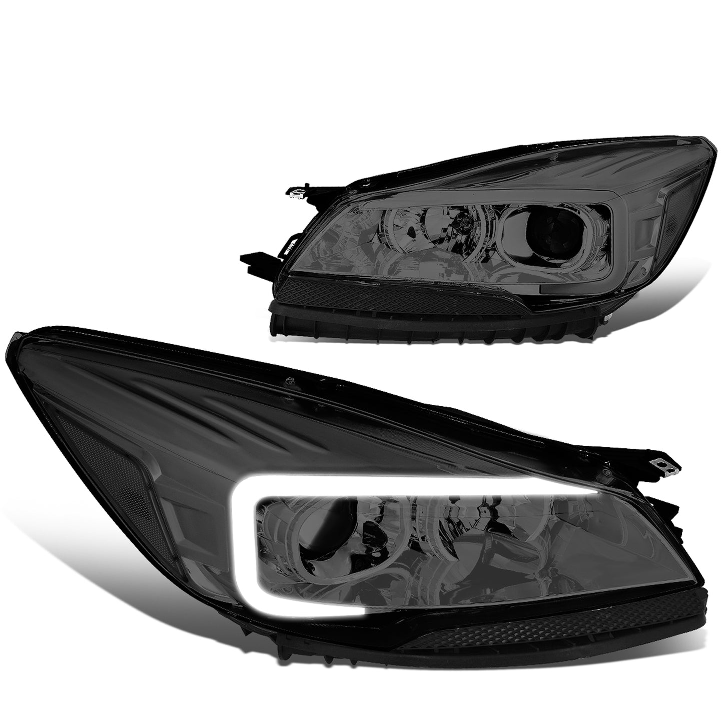 FAROS 13-16 FORD ESCAPE - 3D - LED DRL - PROJECTOR - SMOKE HOUSING / CLEAR CORNER - H1 LOW BEAM / H8 HIGH BEAM / 168 MARKER BULB