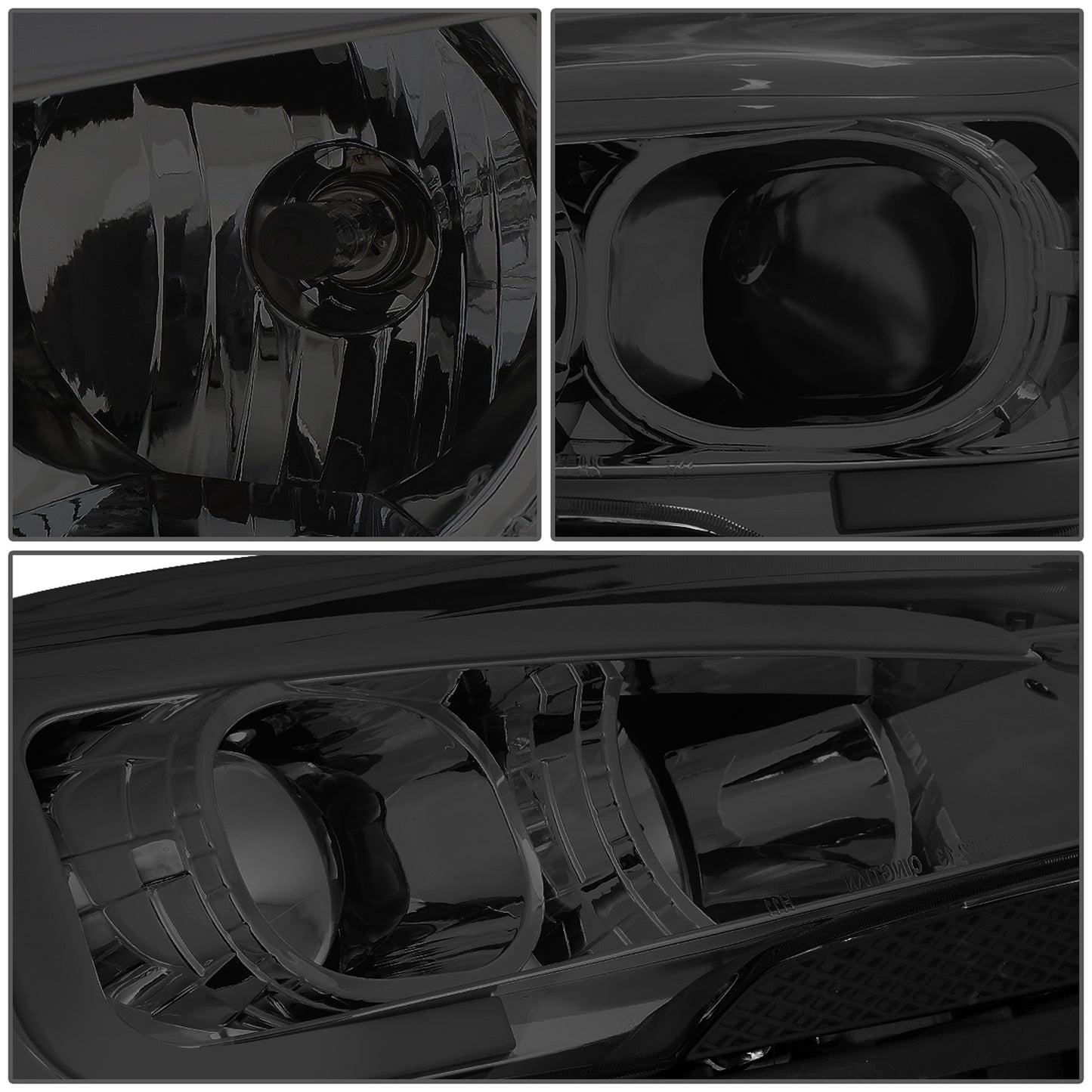 FAROS 13-16 FORD ESCAPE - 3D - LED DRL - PROJECTOR - SMOKE HOUSING / CLEAR CORNER - H1 LOW BEAM / H8 HIGH BEAM / 168 MARKER BULB