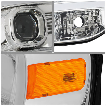 FAROS 07-14 FORD EXPEDITION - 3D - LED DRL - PROJECTOR - CHROME HOUSING / AMBER CORNER - H7 LOW / HIGH BEAM / 3157A SIGNAL 194 MARKER