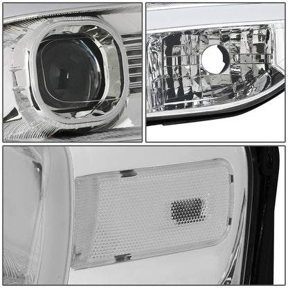 FAROS 07-14 FORD EXPEDITION - 3D - LED DRL - PROJECTOR - CHROME HOUSING / CLEAR CORNER - H7 LOW / HIGH BEAM / 3157A SIGNAL 194 MARKER