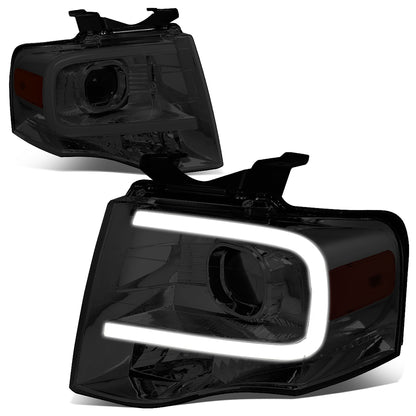 FAROS 07-14 FORD EXPEDITION - 3D - LED DRL - PROJECTOR - SMOKE HOUSING / AMBER CORNER - H7 LOW / HIGH BEAM / 3157A SIGNAL 194 MARKER