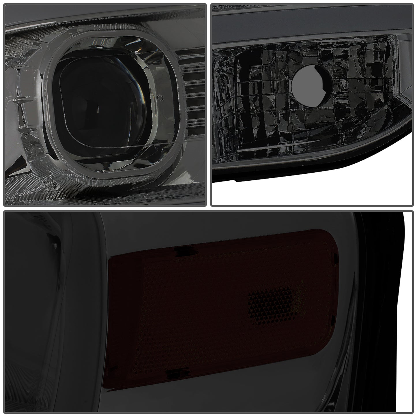 FAROS 07-14 FORD EXPEDITION - 3D - LED DRL - PROJECTOR - SMOKE HOUSING / AMBER CORNER - H7 LOW / HIGH BEAM / 3157A SIGNAL 194 MARKER