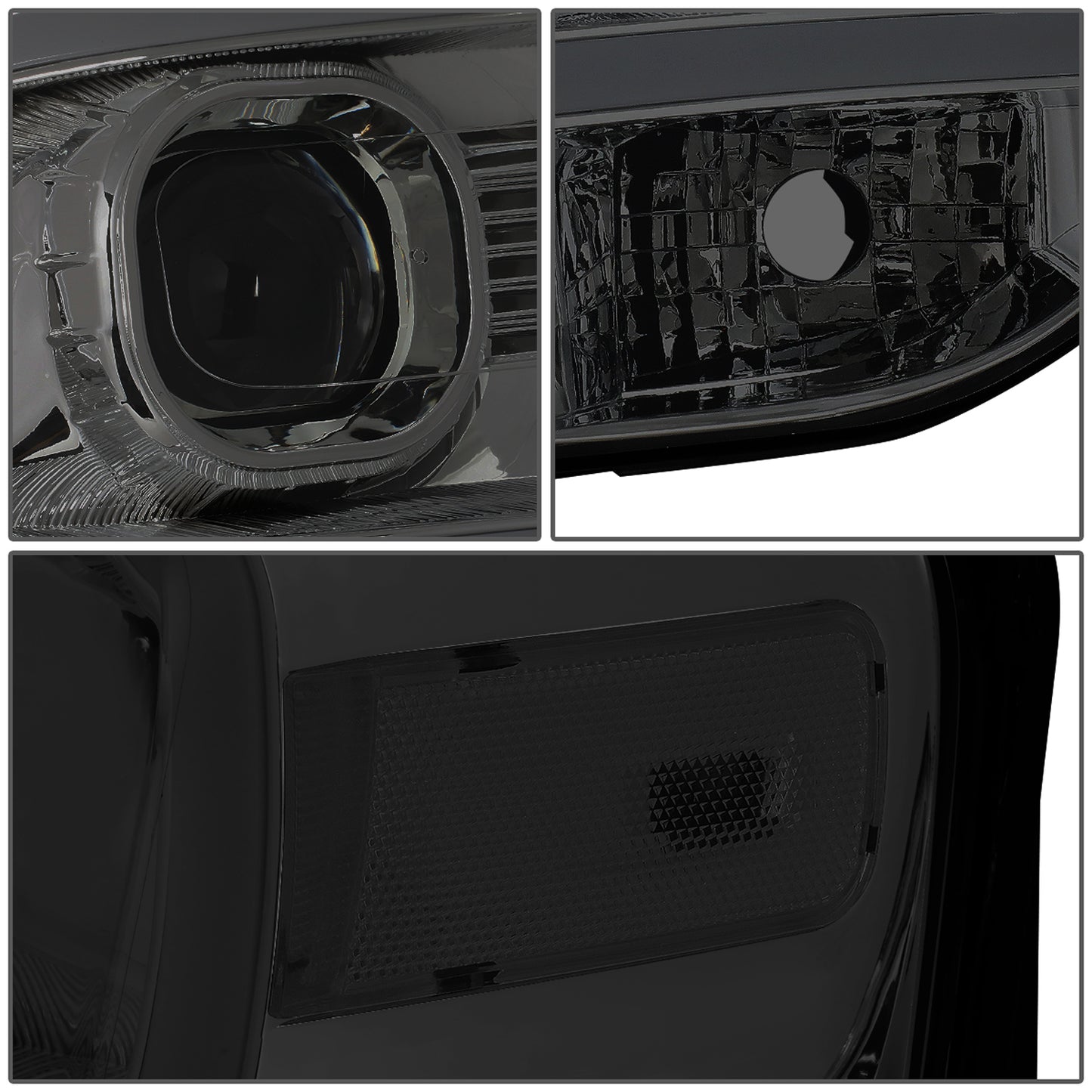 FAROS 07-14 FORD EXPEDITION - 3D - LED DRL - PROJECTOR - SMOKE HOUSING / CLEAR CORNER - H7 LOW / HIGH BEAM / 3157A SIGNAL 194 MARKER
