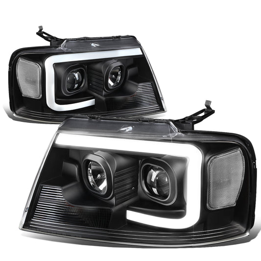 FAROS 04-08 FORD F-150 / 06-08 LINCOLN MARK LT - 3D LED - C-BAR - BLACK HOUSING / CLEAR CORNER - H11 LOW BEAM / H11 HIGH BEAM