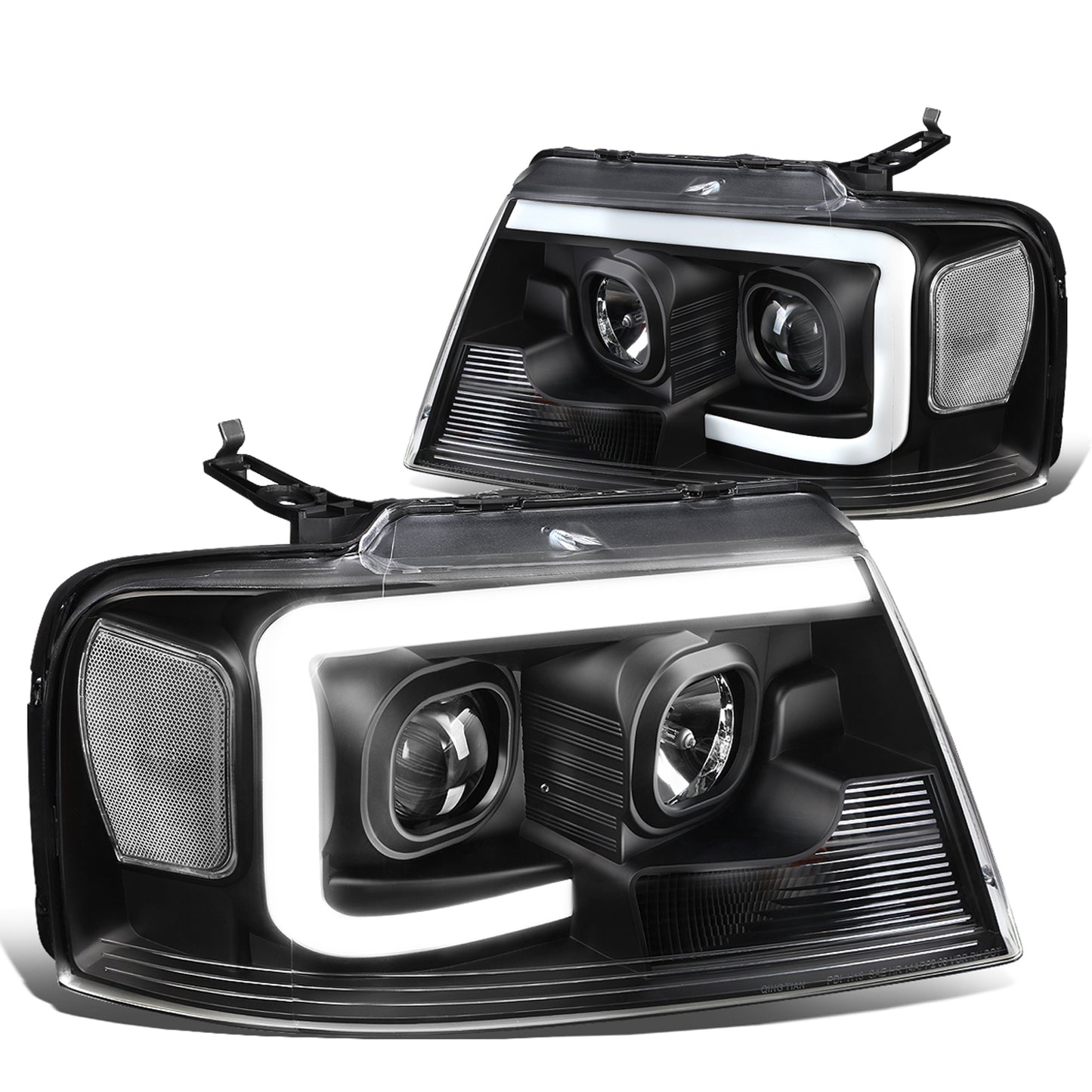 FAROS 04-08 FORD F-150 / 06-08 LINCOLN MARK LT - 3D LED - C-BAR - BLACK HOUSING / CLEAR CORNER - H11 LOW BEAM / H11 HIGH BEAM
