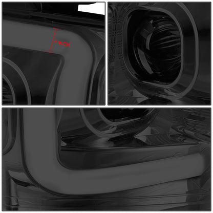 FAROS 04-08 FORD F-150 / 06-08 LINCOLN MARK LT - 3D LED - C-BAR - SMOKE HOUSING / CLEAR CORNER - H11 LOW BEAM / H11 HIGH BEAM