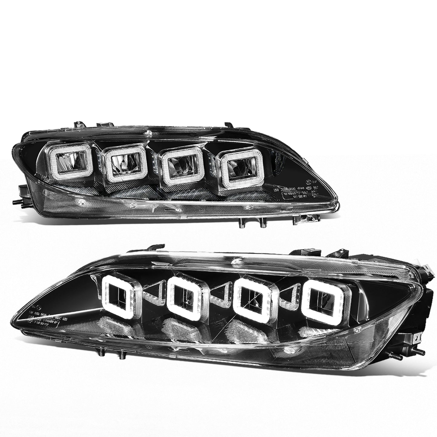FAROS 03-05 MAZDA 6 - 3D - LED HALO DRL - SEQUENTIAL TURN SIGNAL - BLACK HOUSING