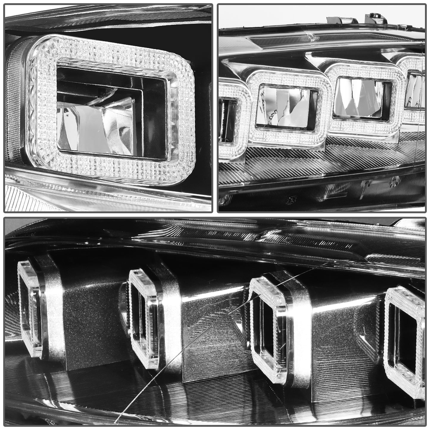 FAROS 03-05 MAZDA 6 - 3D - LED HALO DRL - SEQUENTIAL TURN SIGNAL - BLACK HOUSING