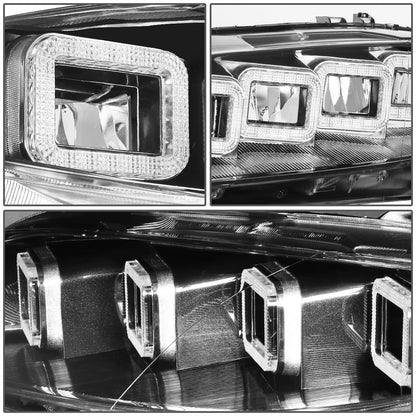 FAROS 03-05 MAZDA 6 - 3D - LED HALO DRL - SEQUENTIAL TURN SIGNAL - BLACK HOUSING