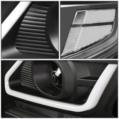 FAROS 15-18 CHEVY SUBURBAN / 15-18 CHEVY TAHOE - ONLY FITS MODELS WITH HALOGEN HEADLIGHTS - DUAL PROJECTOR - 3D - LED - BLACK HOUSING / CLEAR CORNER - H7 LOW / H1 HIGH BEAM