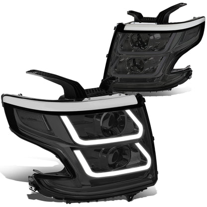 FAROS 15-18 CHEVY SUBURBAN / 15-18 CHEVY TAHOE - ONLY FITS MODELS WITH HALOGEN HEADLIGHTS - DUAL PROJECTOR - 3D - LED - SMOKE HOUSING / CLEAR CORNER - H7 LOW / H1 HIGH BEAM