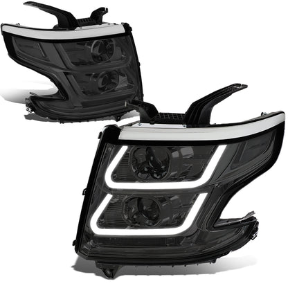 FAROS 15-18 CHEVY SUBURBAN / 15-18 CHEVY TAHOE - ONLY FITS MODELS WITH HALOGEN HEADLIGHTS - DUAL PROJECTOR - 3D - LED - SMOKE HOUSING / CLEAR CORNER - H7 LOW / H1 HIGH BEAM