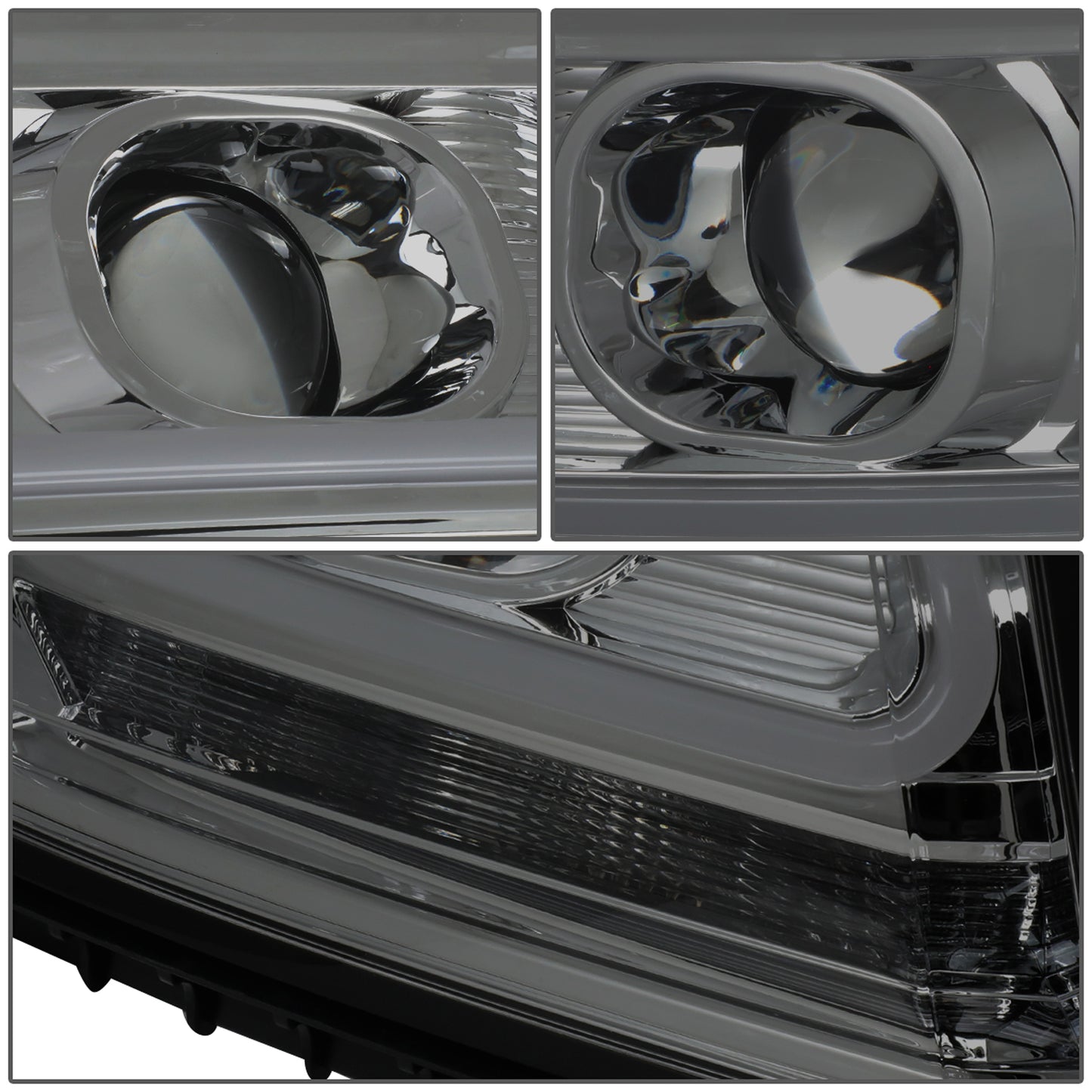 FAROS 15-18 CHEVY SUBURBAN / 15-18 CHEVY TAHOE - ONLY FITS MODELS WITH HALOGEN HEADLIGHTS - DUAL PROJECTOR - 3D - LED - SMOKE HOUSING / CLEAR CORNER - H7 LOW / H1 HIGH BEAM