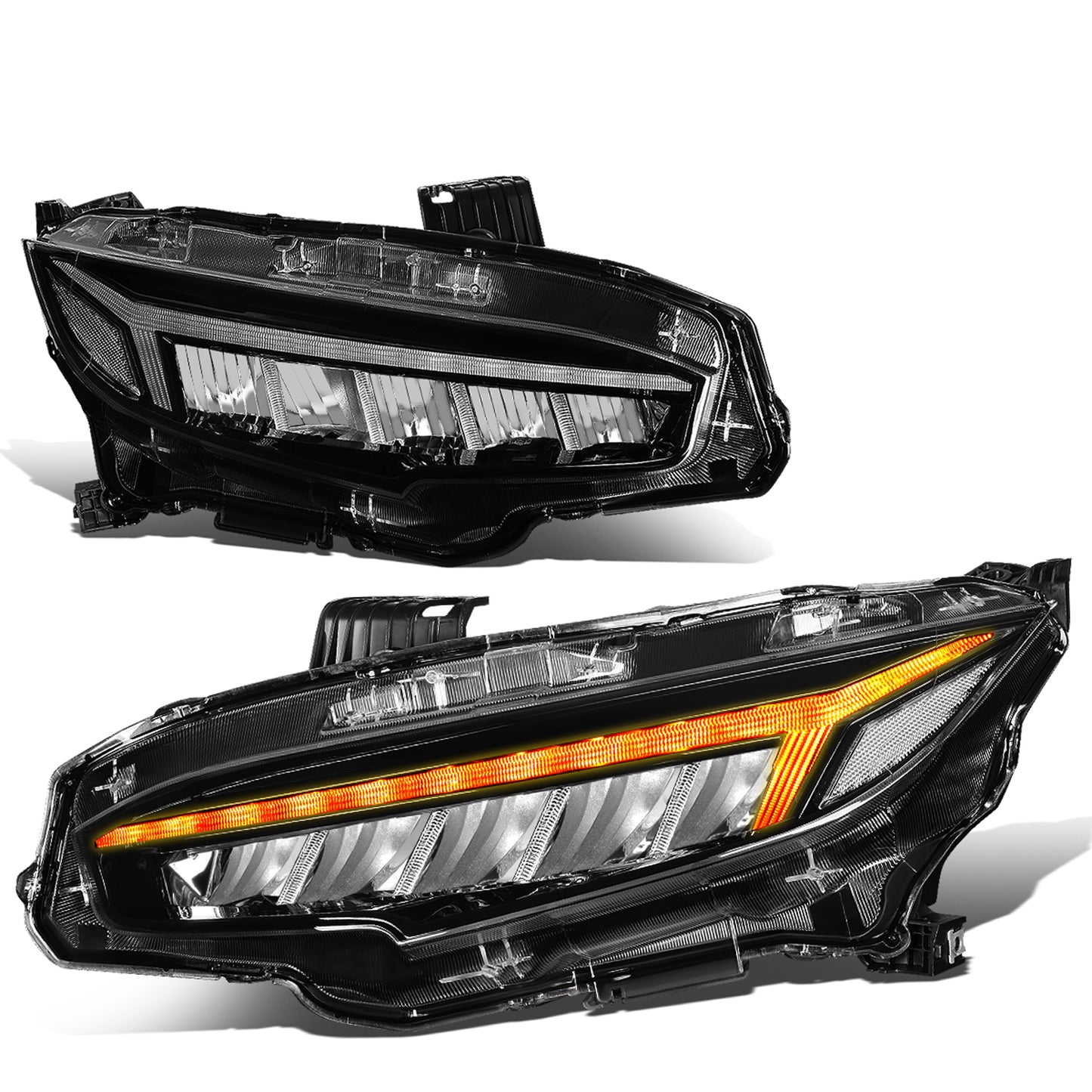 FAROS 16-18 HONDA CIVIC - FITS MODELS WITH HALOGEN HEADLIGHTS ONLY - 3D - LED DRL - SEQUENTIAL TURN SIGNAL - BLACK HOUSING