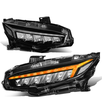 FAROS 16-18 HONDA CIVIC - FITS MODELS WITH HALOGEN HEADLIGHTS ONLY - 3D - LED DRL - SEQUENTIAL TURN SIGNAL - BLACK HOUSING