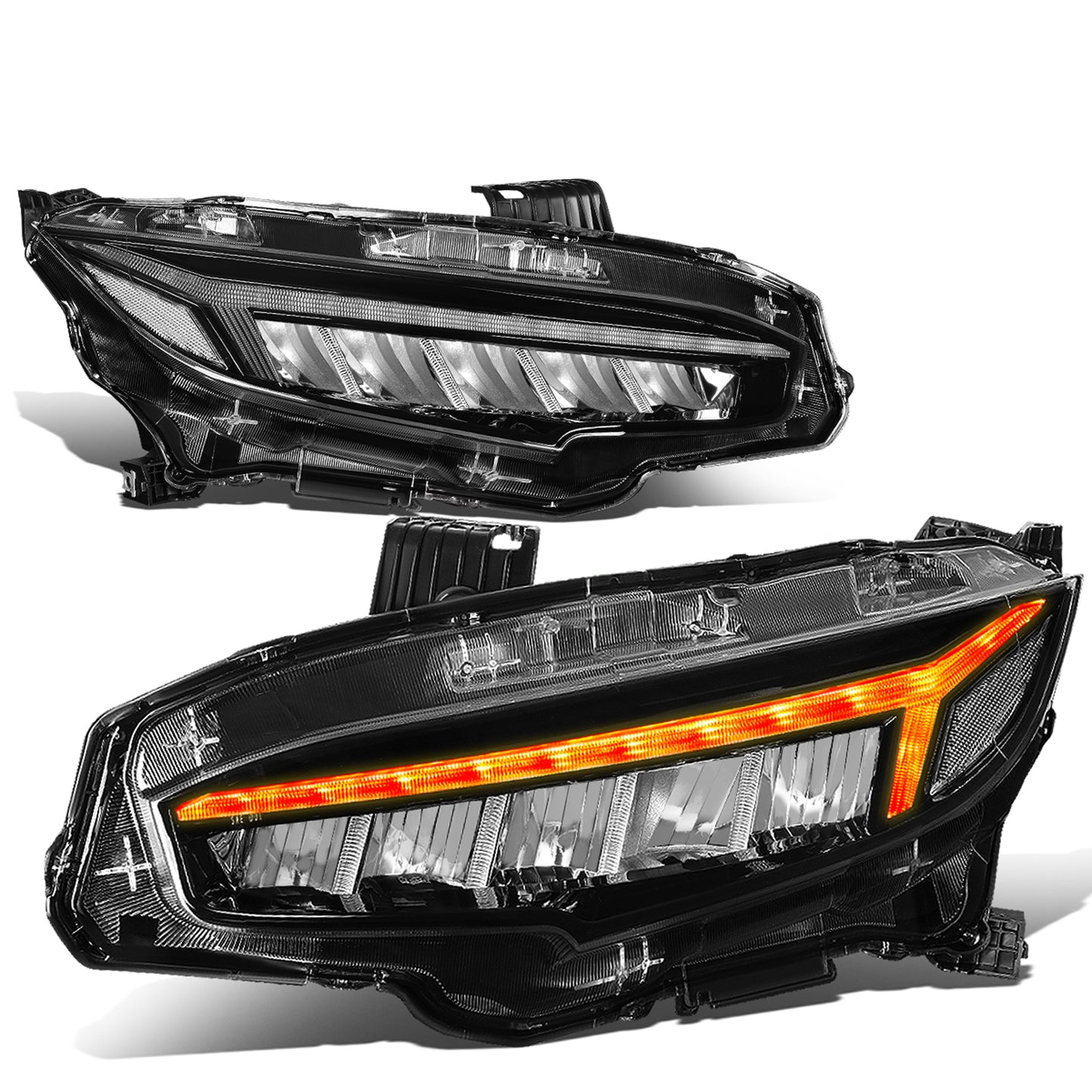 FAROS 16-18 HONDA CIVIC - FITS MODELS WITH HALOGEN HEADLIGHTS ONLY - 3D - LED DRL - SEQUENTIAL TURN SIGNAL - BLACK HOUSING