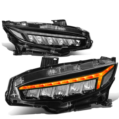 FAROS 16-18 HONDA CIVIC - FITS MODELS WITH HALOGEN HEADLIGHTS ONLY - 3D - LED DRL - SEQUENTIAL TURN SIGNAL - BLACK HOUSING