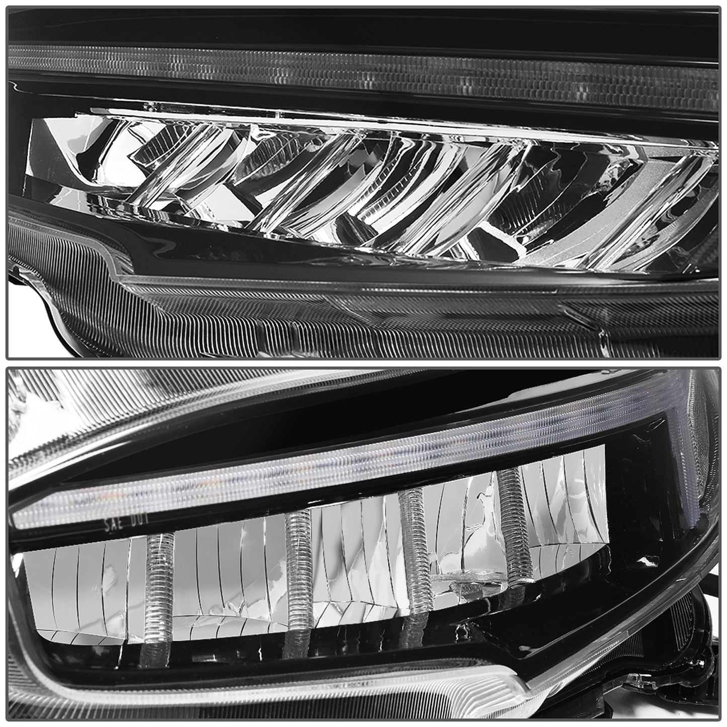 FAROS 16-18 HONDA CIVIC - FITS MODELS WITH HALOGEN HEADLIGHTS ONLY - 3D - LED DRL - SEQUENTIAL TURN SIGNAL - BLACK HOUSING