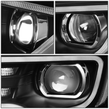 FAROS 17-19 JEEP COMPASS - FITS MODELS WITH HALOGEN HEADLIGHTS ONLY - 3D - LED DRL - SEQUENTIAL TURN SIGNAL - BLACK HOUSING - H7 LOW / HIGH BEAM