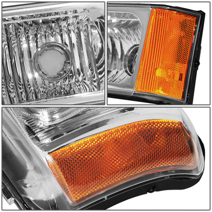 FAROS 03-06 CHEVY SILVERADO 1500, 2500, 3500, 1500HD, 2500HD, AVALANCHE 1500, AVALANCHE 2500 / 2007 CHEVY SILVERADO 1500, 1500HD, 2500HD, 3500 CLASSIC - J-HALO LED DRL - 4PC - CHROME HOUSING / AMBER CORNER