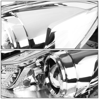 FAROS 12-14 MERCEDES BENZ C-CLASS W204 2/4-DOOR - LED - PROJECTOR - CHROME HOUSING / AMBER CORNER - H7 LOW BEAM / HIGH BEAM